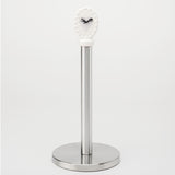 White Ceramic and Stainless Steel Paper Towel Holder with 5 Interchangeable Metal Seasonal/Decor Magnets.